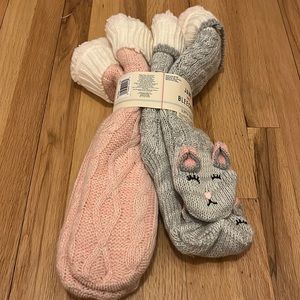 Jack and bleecker slipper socks with cat face